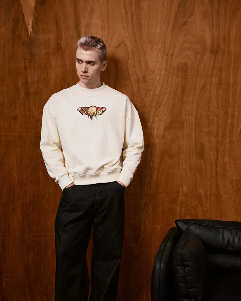 "Illusion" Crewneck Cream